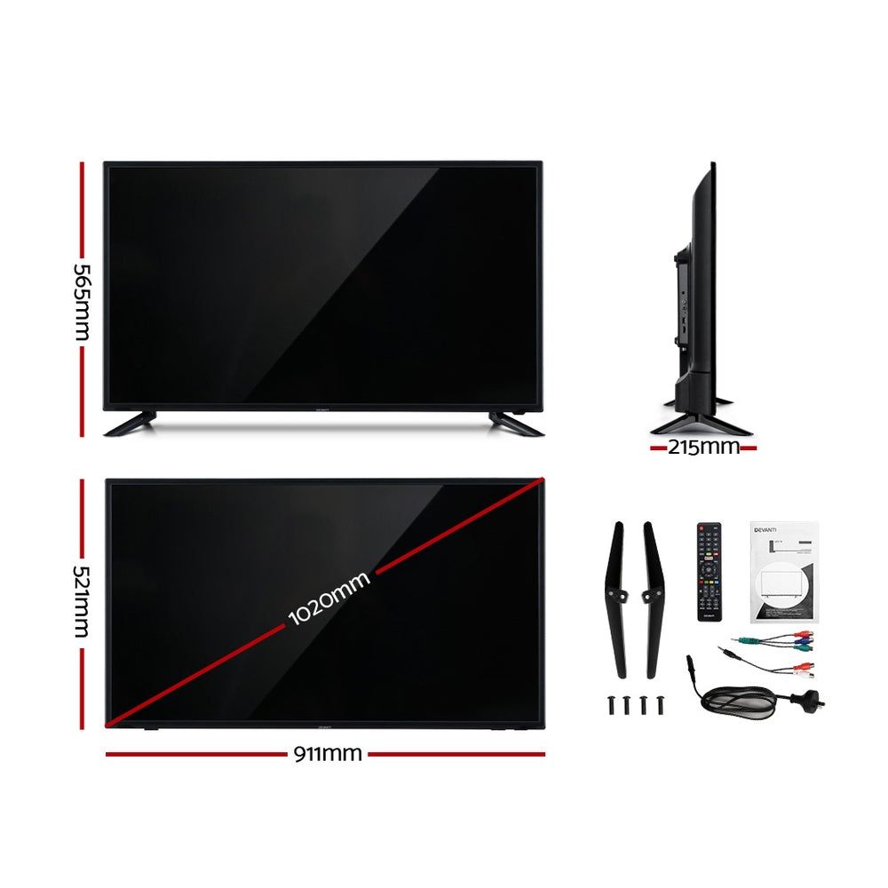 NEW DEVANTI 40" Inch Smart LED TV 2K Full HD LCD Slim Screen Black