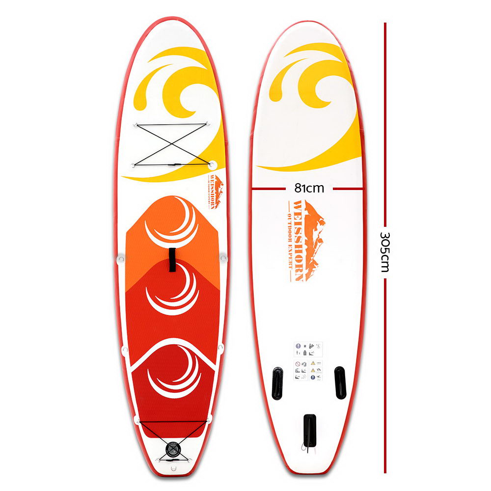 Weisshorn 10FT Stand Up Paddle Board Inflatable SUP Surfborads 15CM Thick