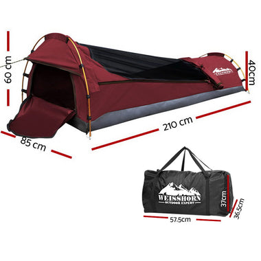 Weisshorn Biker Swag Camping Single Swags Tent Biking Deluxe Rip Stop Canvas with Carry Bag