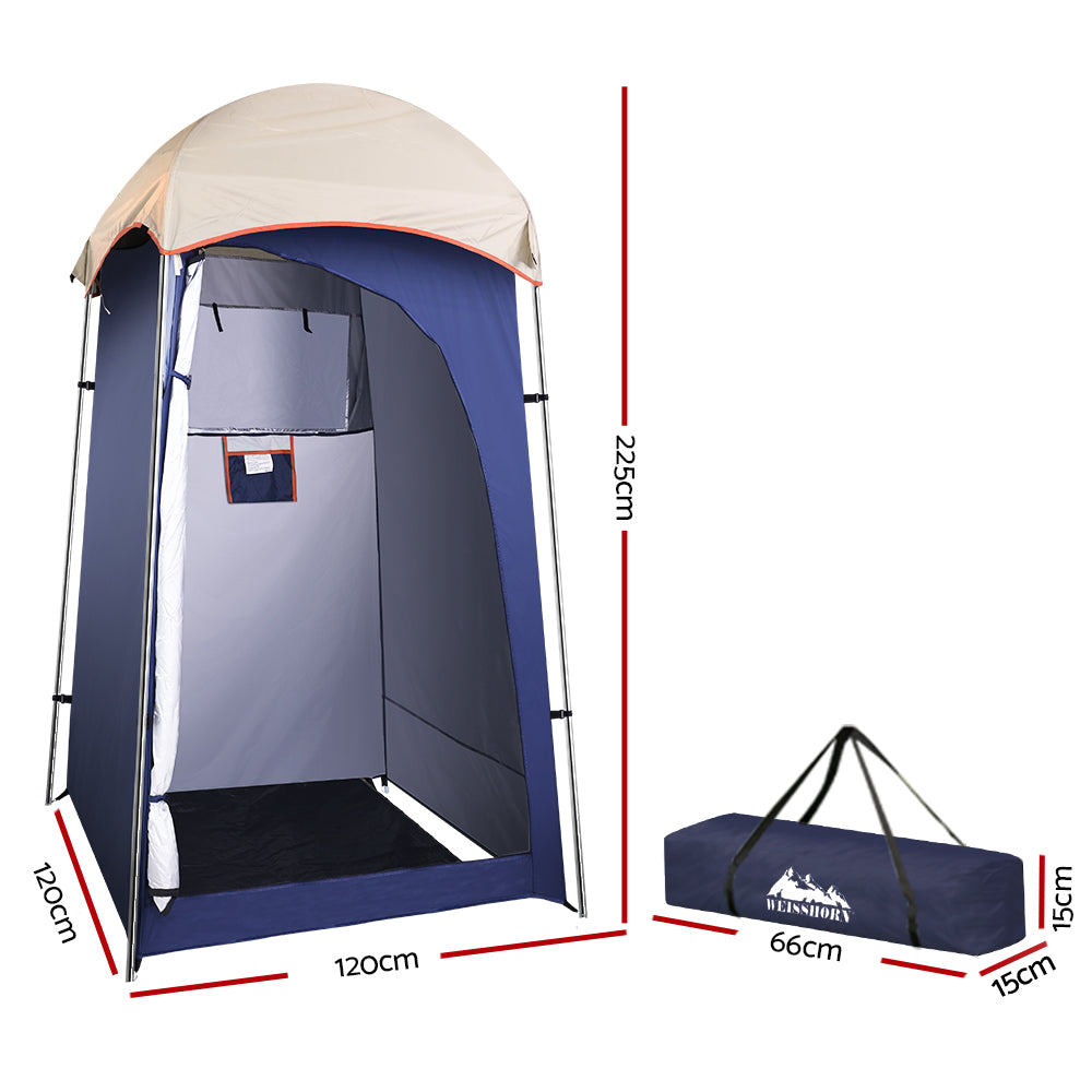 Weisshorn Camping Shower Tent Outdoor Portable Changing Room Toilet Ensuite Navy