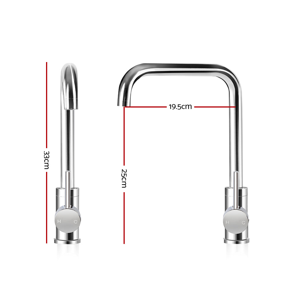 Cefito Mixer Kitchen Faucet Tap Swivel Spout WELS Silver