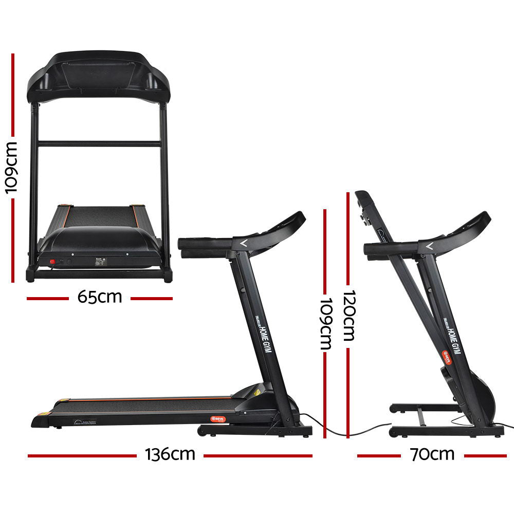 Everfit Electric Treadmill 40cm Running Home Gym Fitness Machine Black