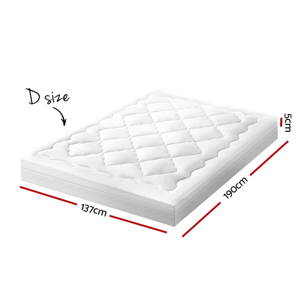 Giselle Bedding Pillowtop Mattress Topper Protector 1000GSM Double