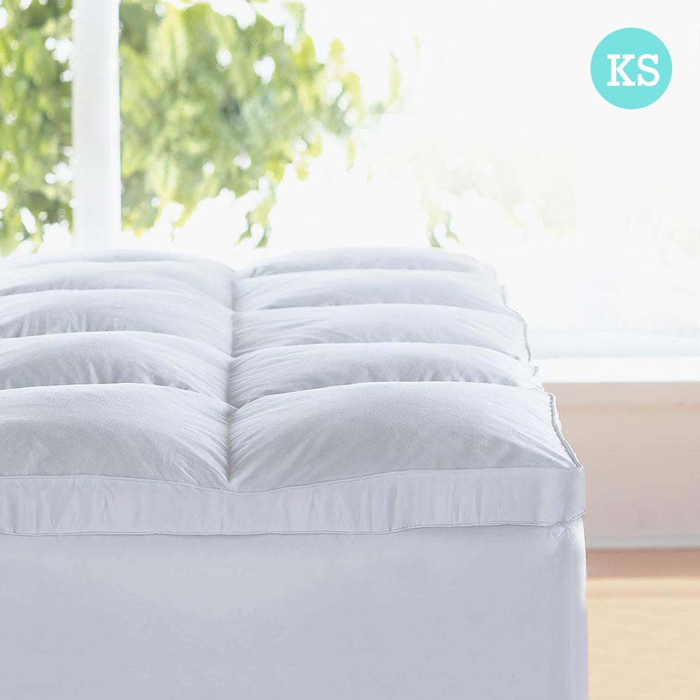 Giselle King SINGLE Mattress Topper Goose Feather Down 1000GSM Pillowtop Topper