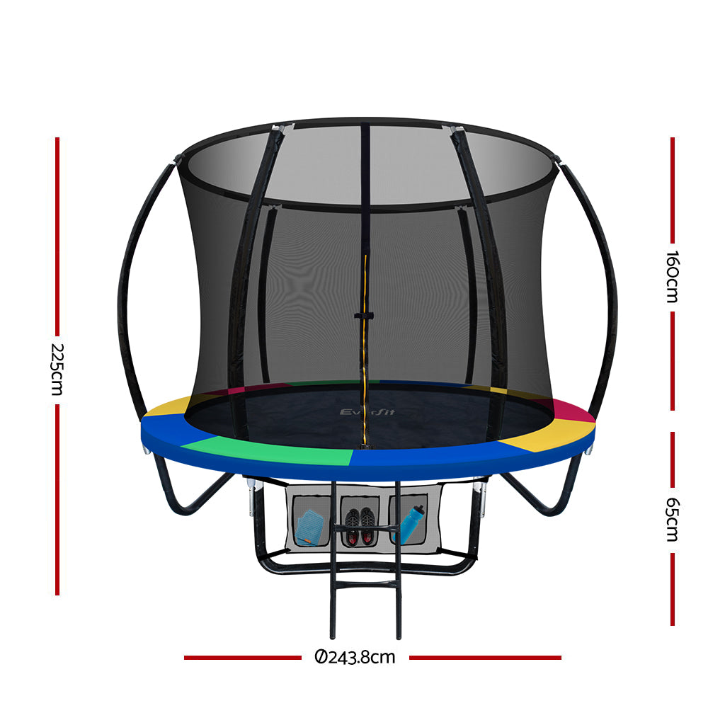 Everfit 8FT Trampoline Round - Rainbow