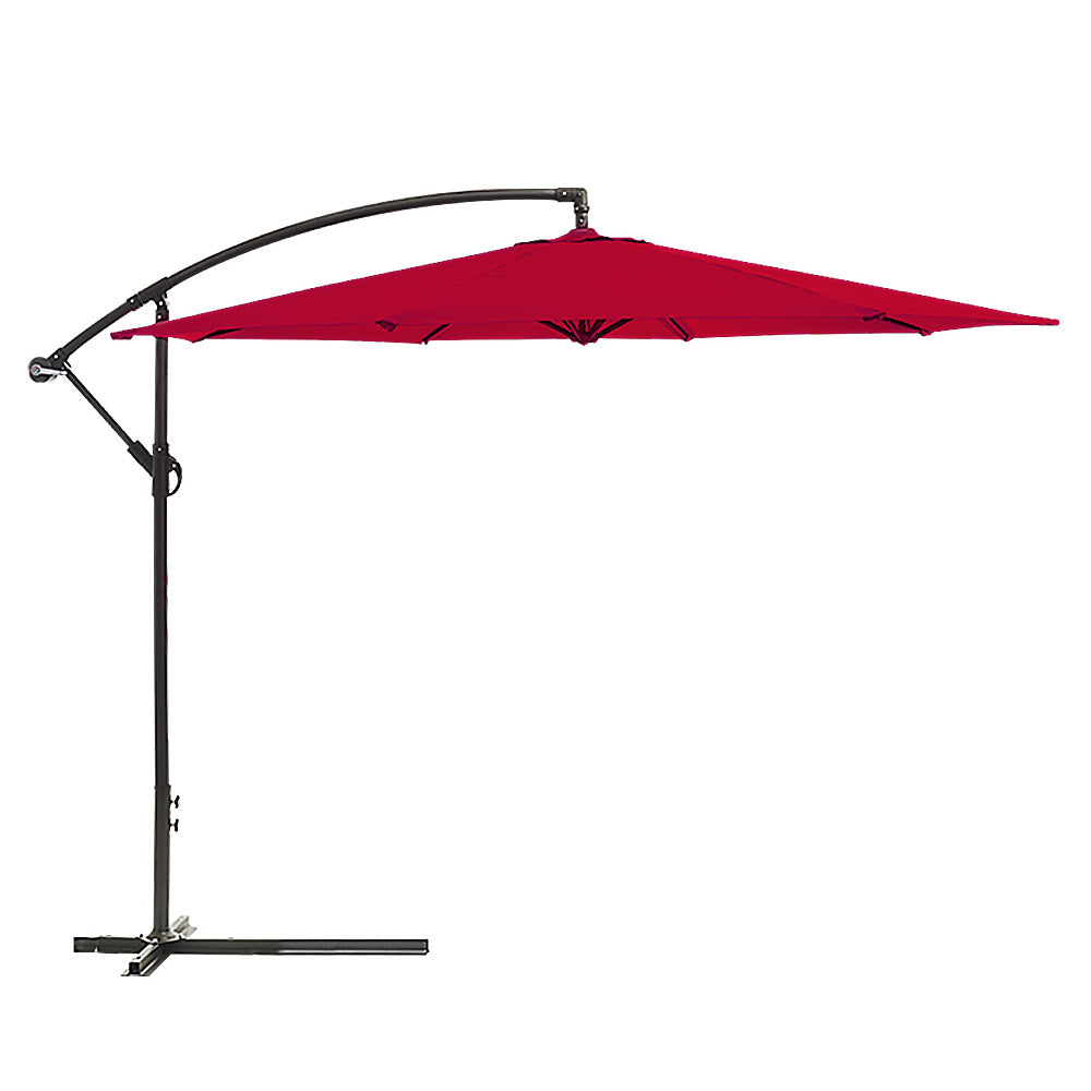 Wallaroo 3m Cantilever Market Outdoor Umbrella - Red
