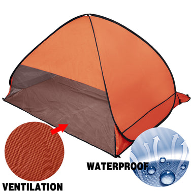 Pop Up Portable Beach Tent Sun Shade Shelter Orange