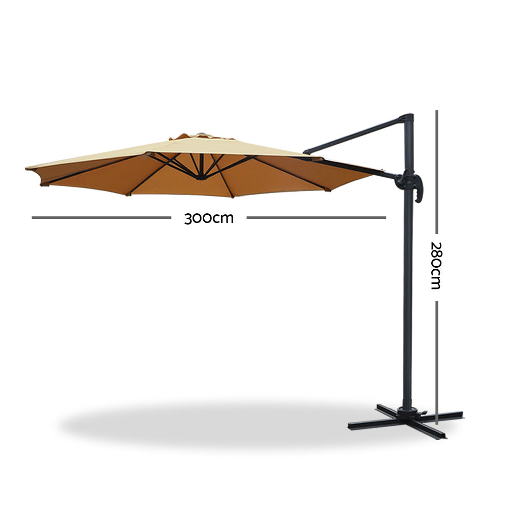 Instahut Roma Outdoor Umbrella - Beige