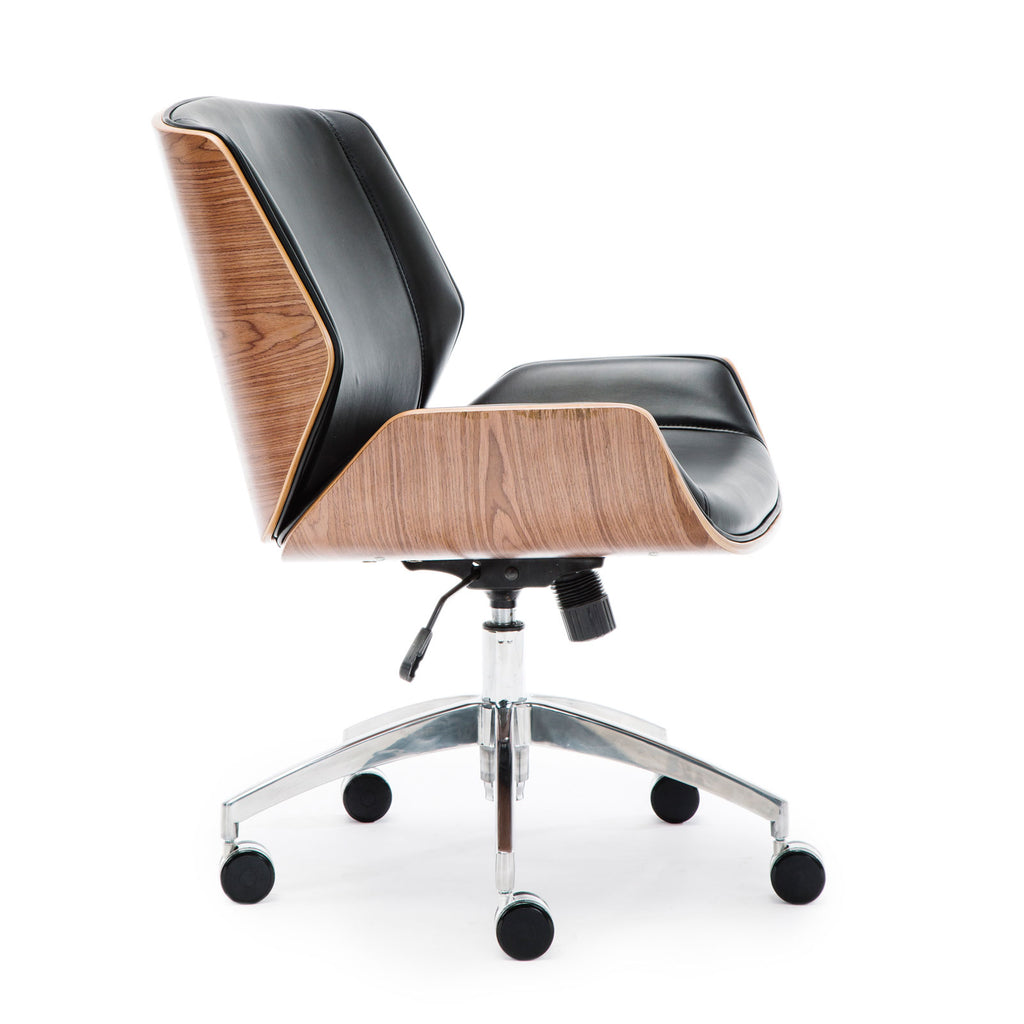 Wooden & PU Leather Office Chair Grosvenor Executive Chair - Walnut