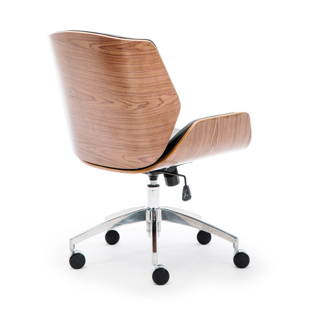 Wooden & PU Leather Office Chair Grosvenor Executive Chair - Walnut
