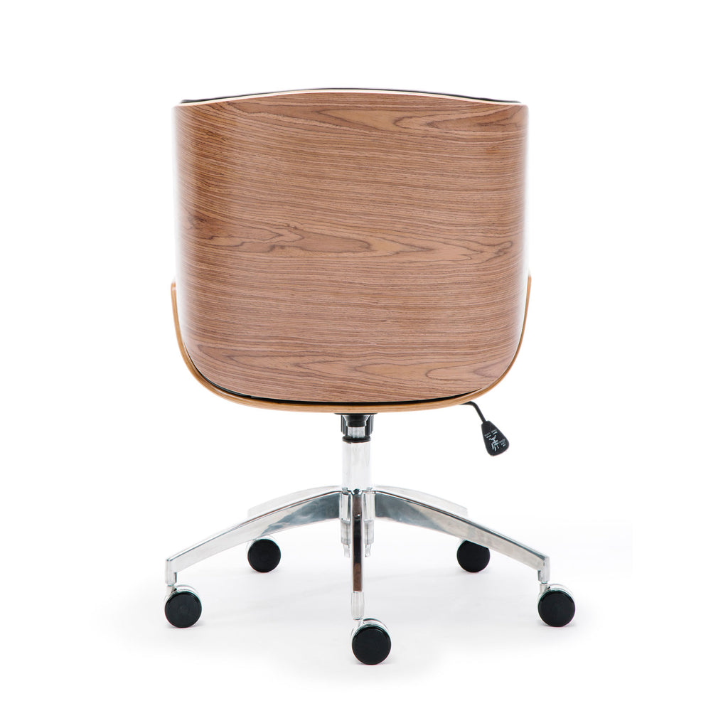 Wooden & PU Leather Office Chair Grosvenor Executive Chair - Walnut