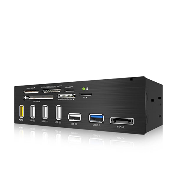ICY BOX Standard 5.25" drive bay USB 3.0 multi card reader with an eSATA port and a USB charging port (IB-867)