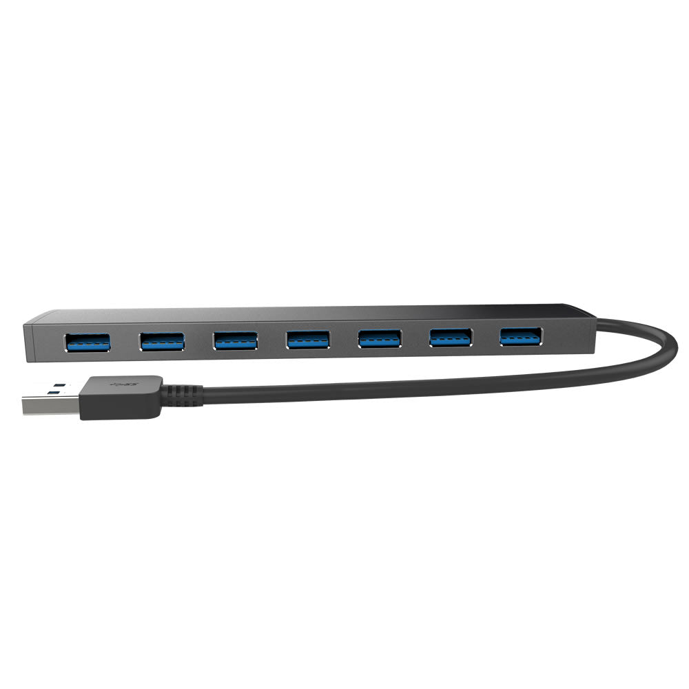 Simplecom CH371 Ultra Slim Aluminium 7 Port USB 3.0 Hub for PC Mac Laptop With Power Supply Black