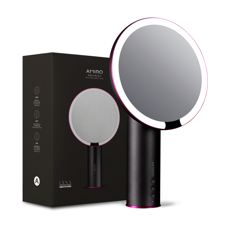 Amiro 8" Smart Lighted Makeup Mirror with Natural Daylight LED Lights Black