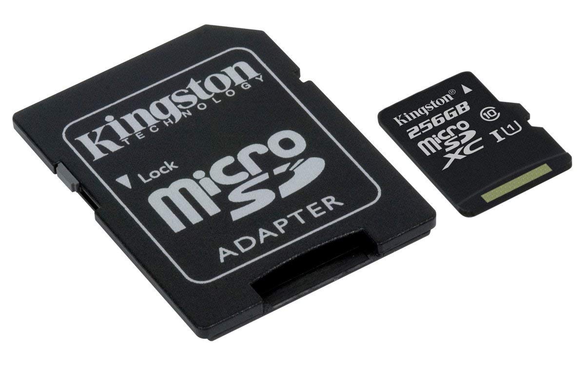 KINGSTON  Canvas Select:MicroSD 256GB , 80MB/s read and 10MB/s write with SD adapter SDCS/256GB