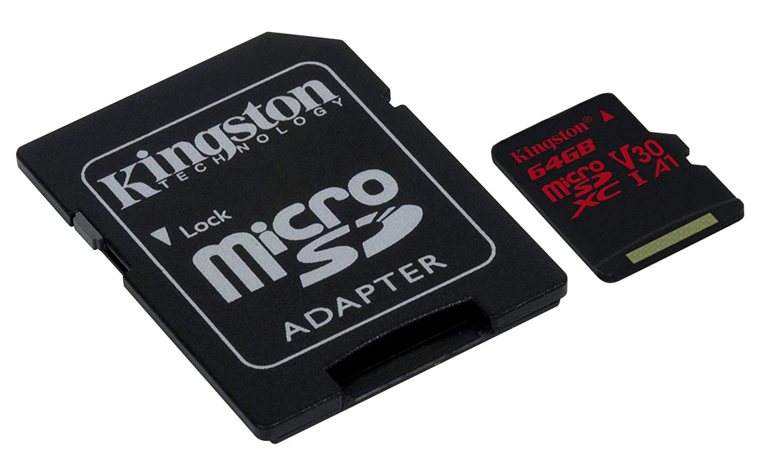 KINGSTON  Canvas React: MicroSD 64GB, 100MB/s read and 70MB/s write with SD adapter SDCR/64GB