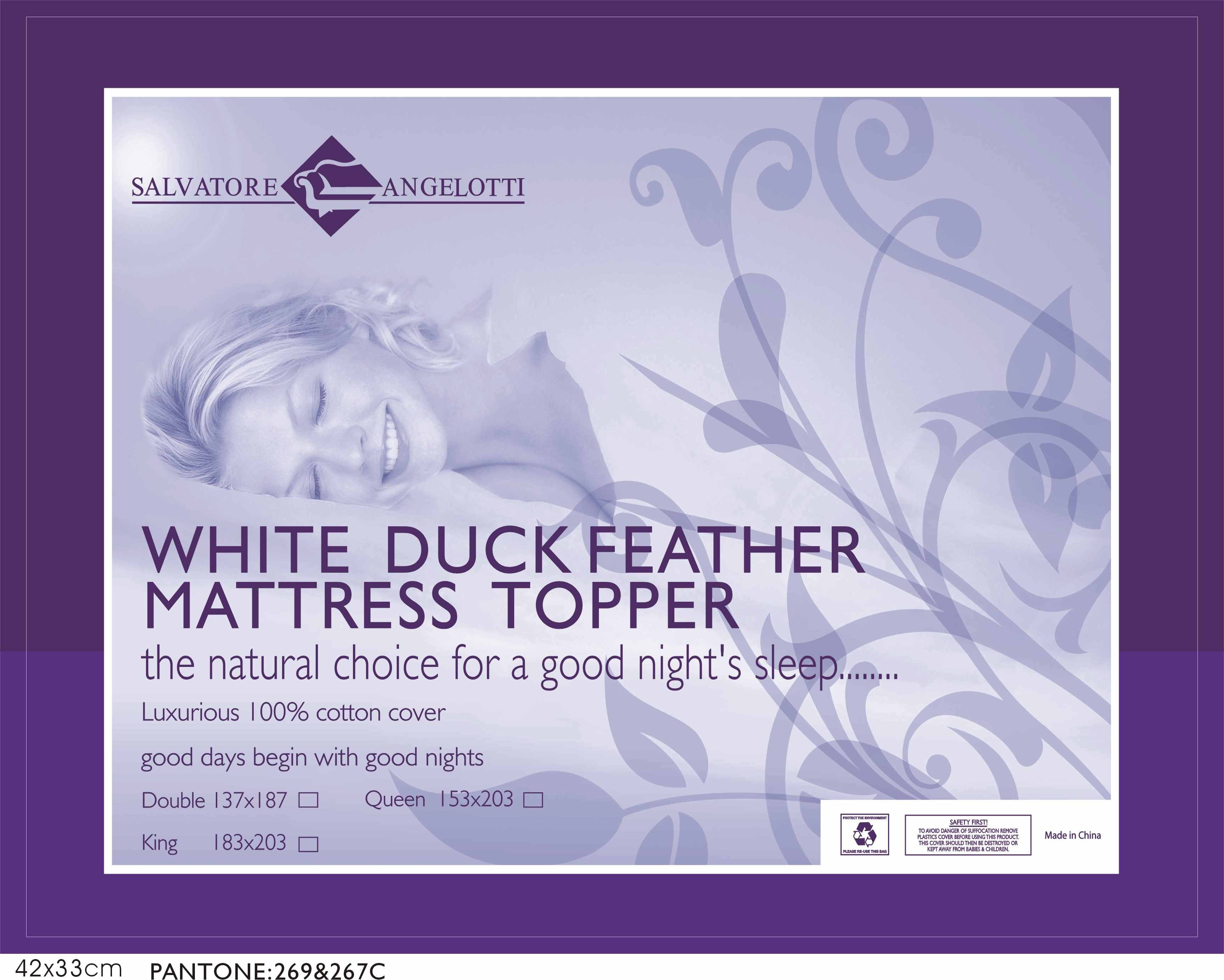 King Single Mattress Topper - 100% Duck Feather