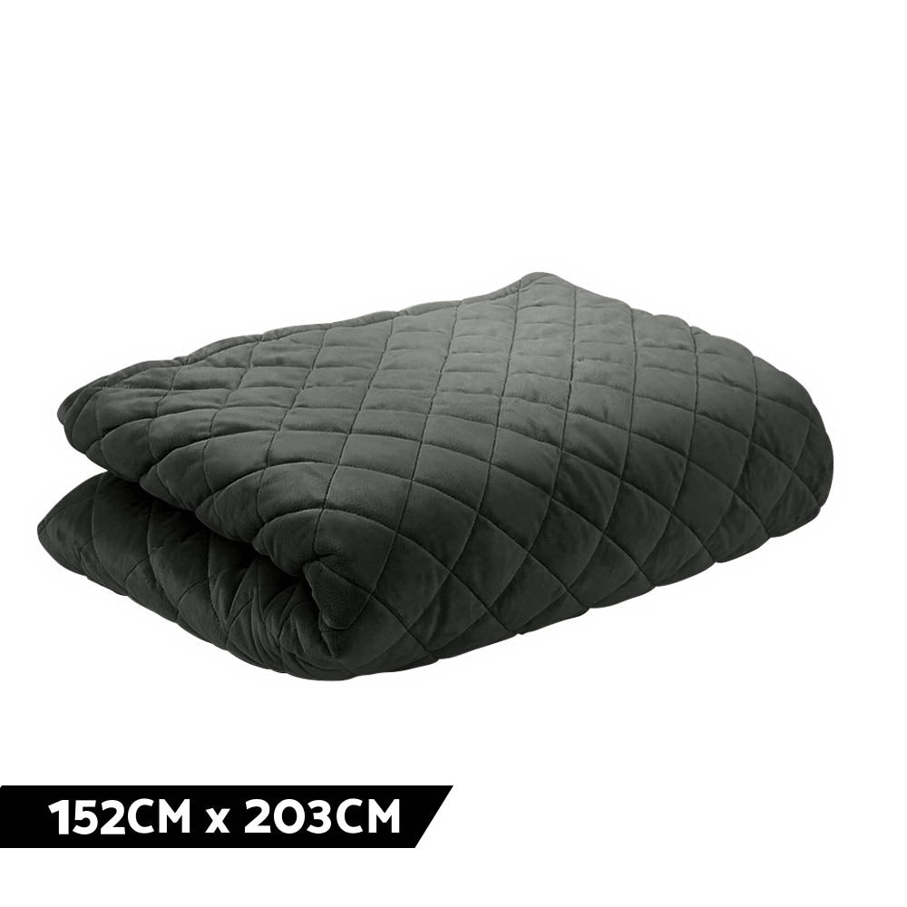 Giselle Bedding Microfibre Weighted Blanket Zipper Duvet Cover Adult 152x203cm Black