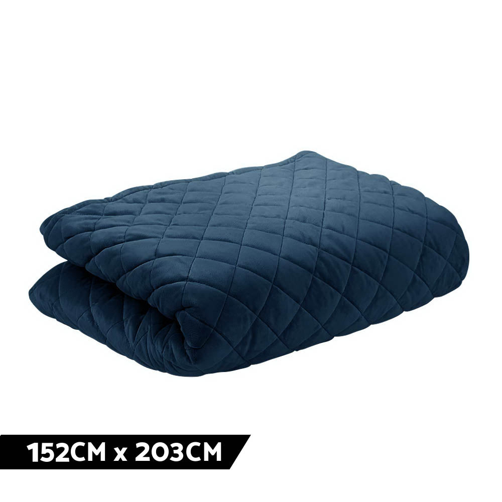 Giselle Bedding Microfibre Weighted Blanket Zipper Washable Cover Adult 152x203cm Navy