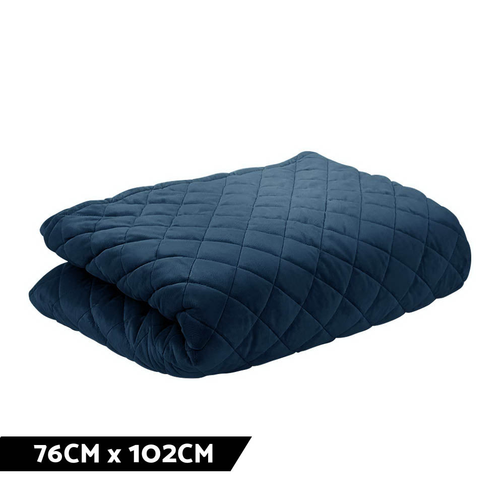 Giselle Bedding Microfibre Weighted Blanket Zipper Cover Kids Size 76cmx102cm Navy