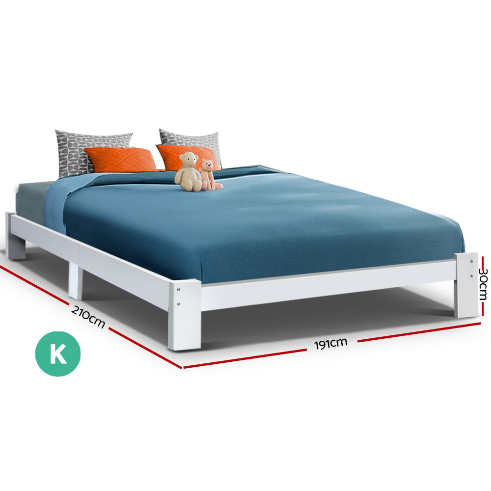 Artiss Bed Frame King Size Wooden Bed Base Timber Foundation Mattress Platform