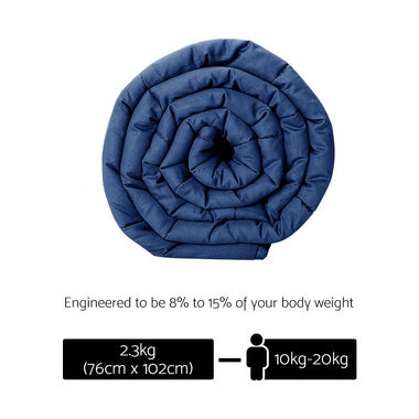 Giselle Bedding 2.3kg Cotton Weighted Blanket Deep Relax Gravity Size Navy