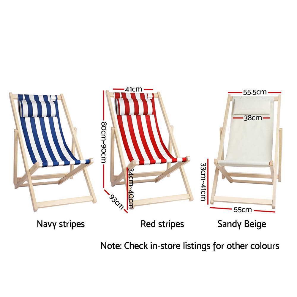 Artiss Outdoor Furniture Sun Lounge Chairs Deck Chair Folding Wooden Beach Patio