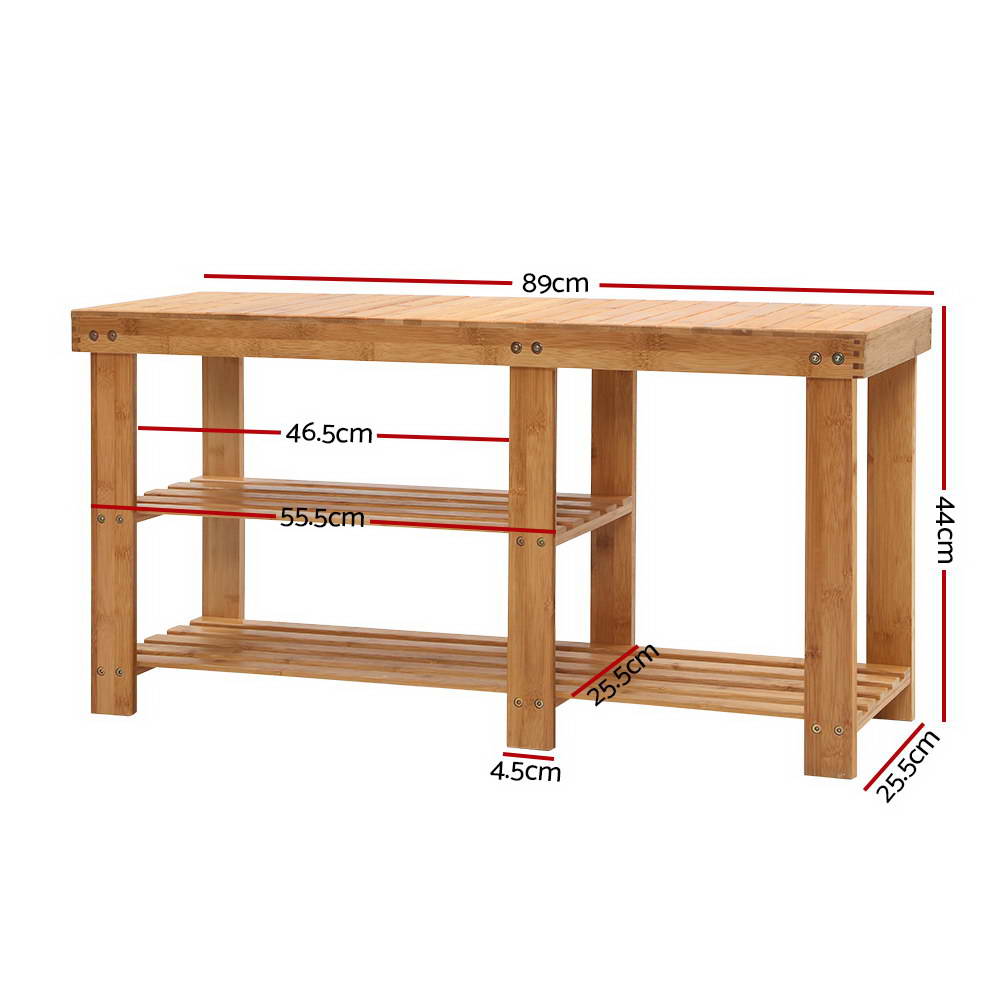 Artiss Bamboo Shoe Rack Bench