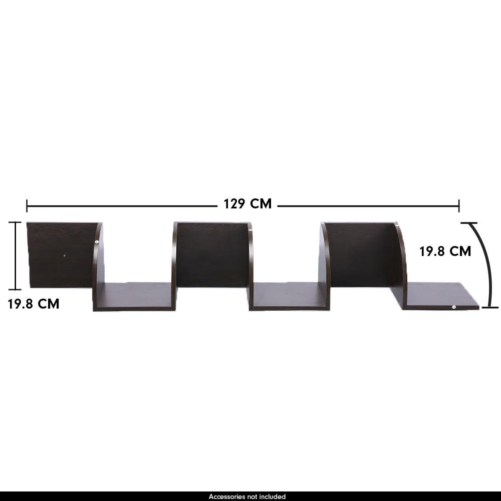 5-Tier Corner Wall Shelf Display Storage Shelves - Dark Brown