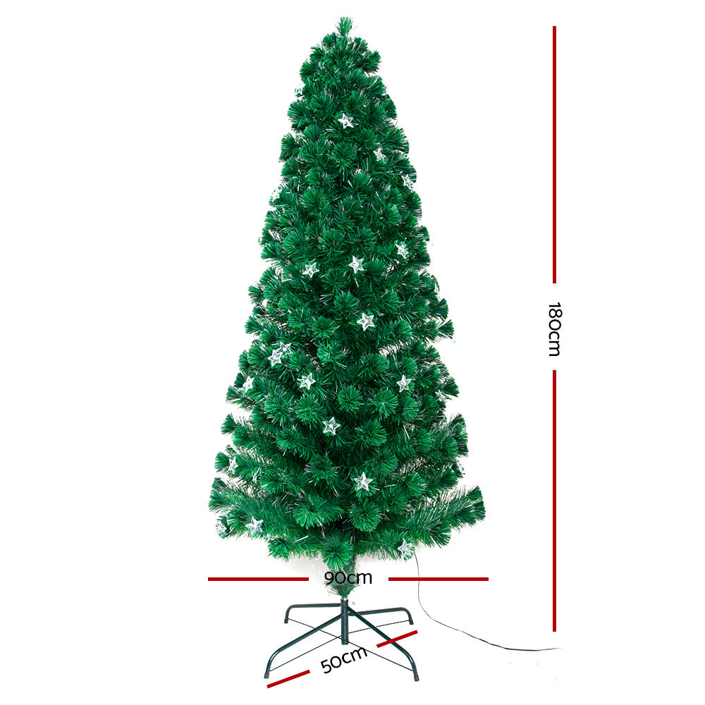 Jingle Jollys 1.8M 6FT LED Christmas Tree Xmas Optic Fiber Multi Colour Lights
