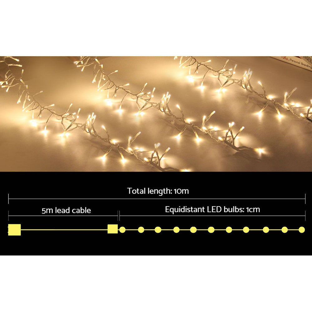 Jingle Jollys 500 LED Christmas String Lights Fairy Party Wedding Outdoor Warm
