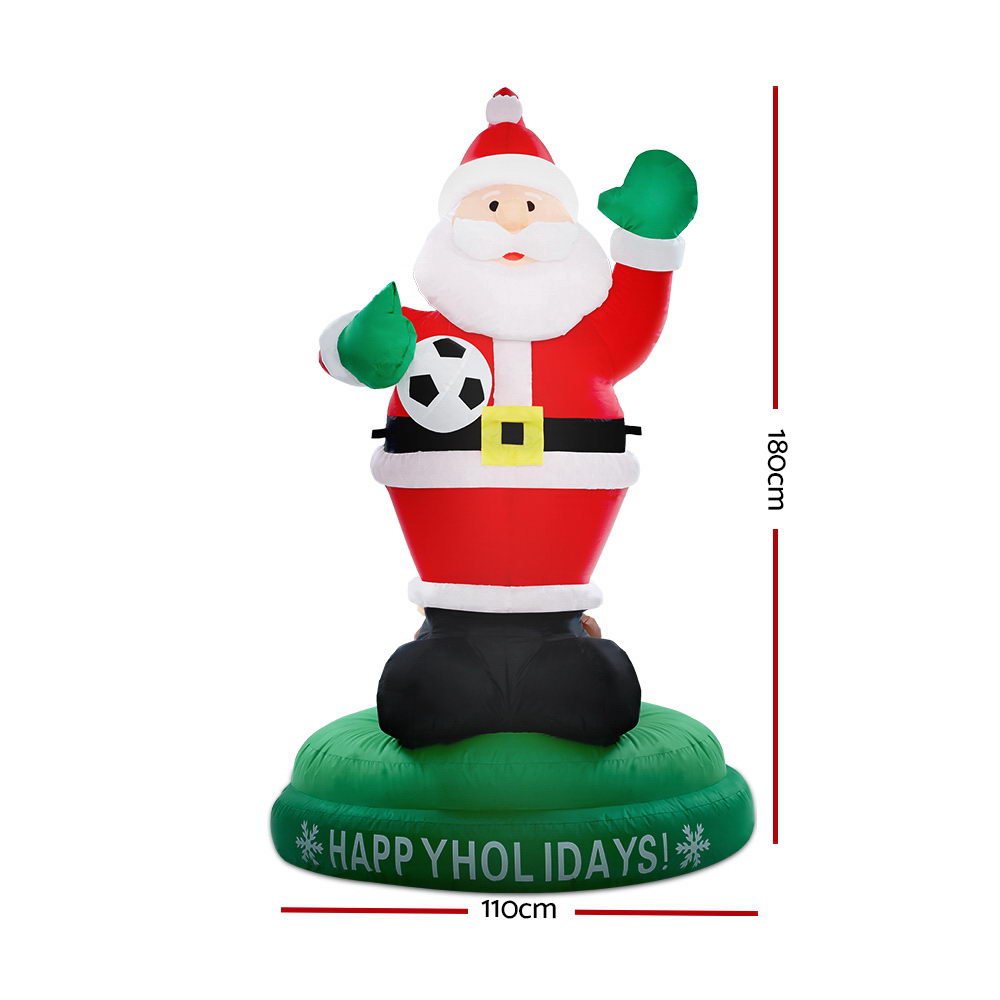 Jingle Jollys Christmas 1.8M Inflatables Santa Reindeer Light Decoration