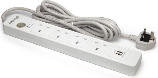 Huntkey 4 Outlet Surge Protected Powerboard with Dual USB Charging Ports