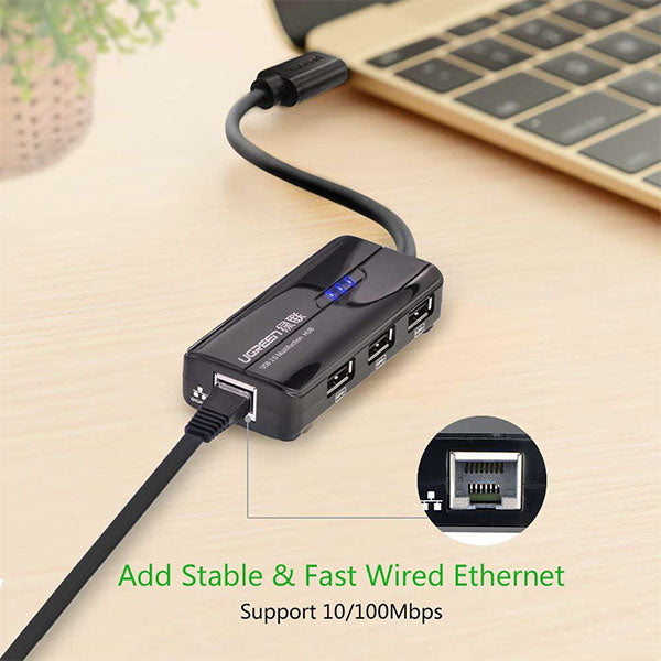 UGREEN USB Type-C 3-Port Hub with Fast Ethernet (30289)