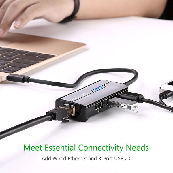 UGREEN USB Type-C 3-Port Hub with Fast Ethernet (30289)