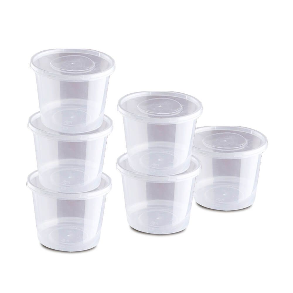 500 Pcs 300ml Take Away Food Platstic Containers Boxes Base and Lids Bulk Pack