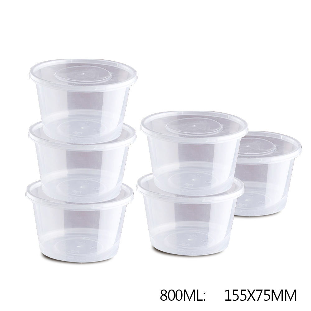 100 Pcs 1000ml Take Away Food Platstic Containers Boxes Base and Lids Bulk Pack