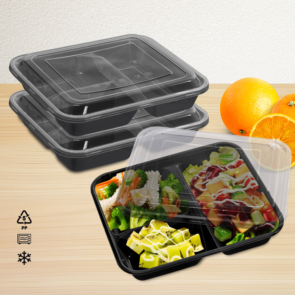 10 Take Away Plastic Food Containers Meal Prep Microwave Safe Lunch Box with Lids