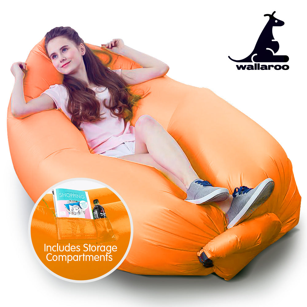 Wallaroo Inflatable Air Bed Lounge Sofa - Orange