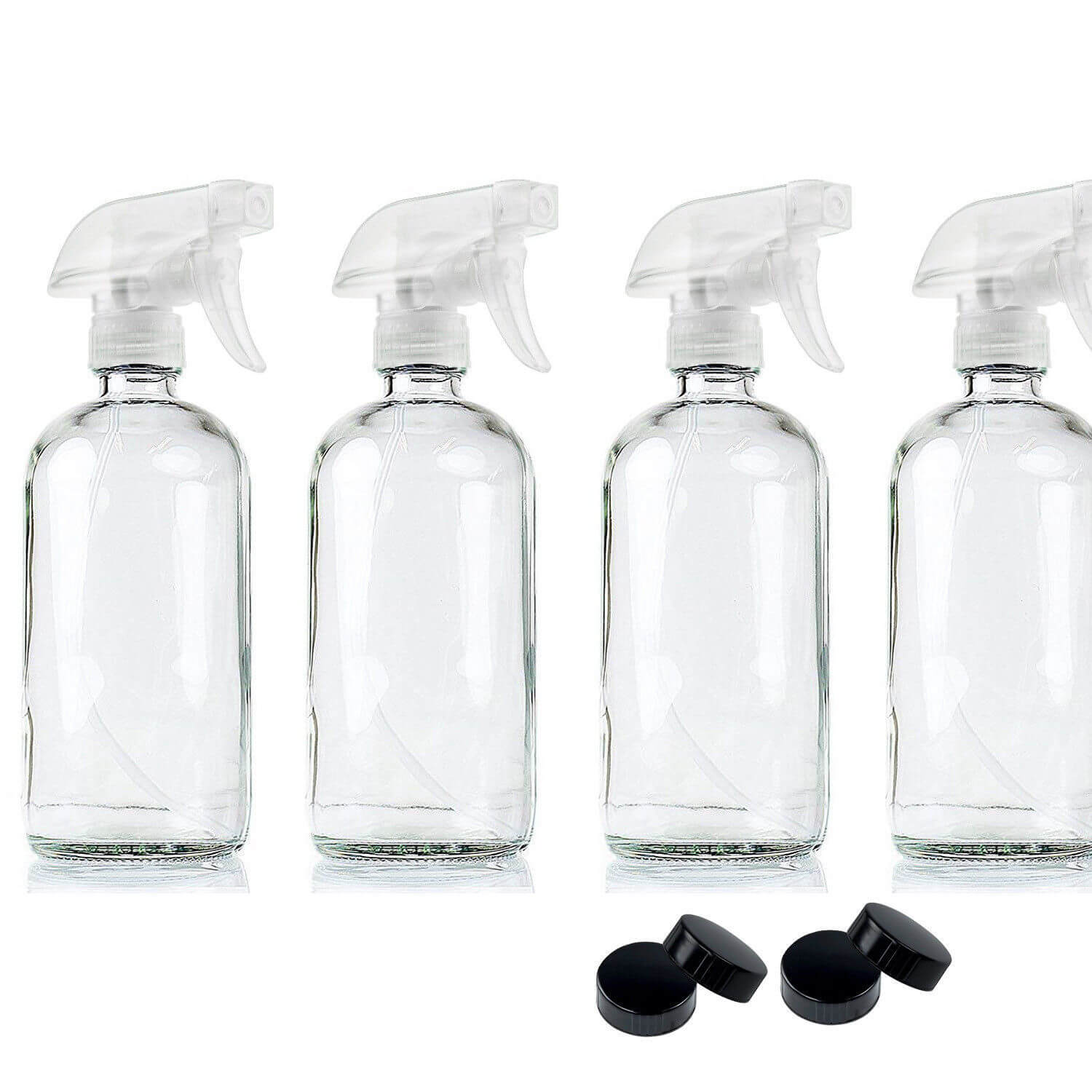 4x 500ml Clear Glass Spray Bottles Trigger Water Sprayer Aromatherapy Dispenser