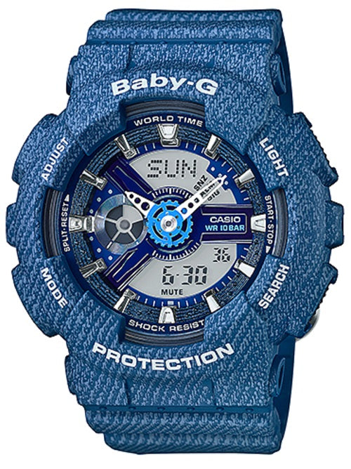 Casio Baby-G Blue Denim Pattern Limited Edition Watch BA110DC-2A2