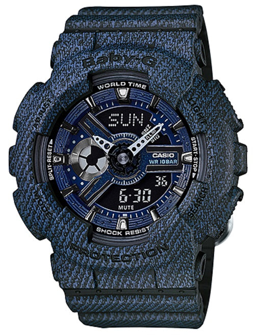 Casio Baby-G Blue Denim Pattern Limited Edition Watch BA110DC-2A1