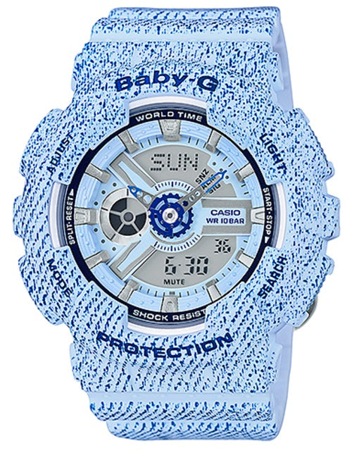 Casio Baby-G Blue Denim Pattern Limited Edition Watch BA110DC-2A3