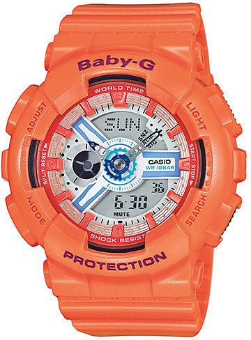 Casio Baby-G Analogue/Digital Female Orange Watch BA110SN-4A