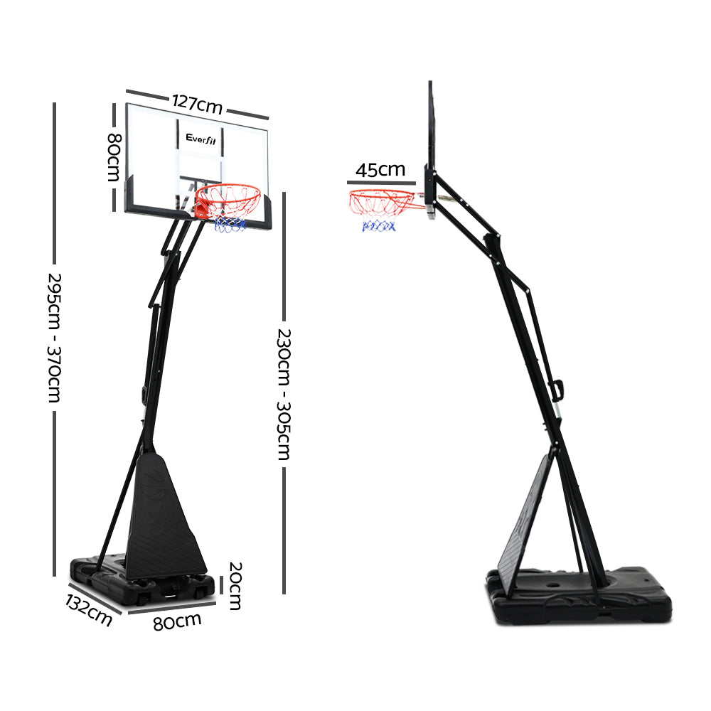 Everfit 3.05M Adjustable Portable Basketball Stand Hoop System Rim