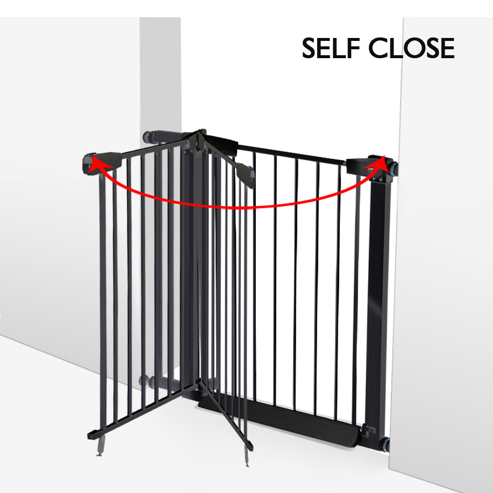 70-187cm Adjustable Wide Baby Kids Pet Safety Security Gate Stair Barrier Doors