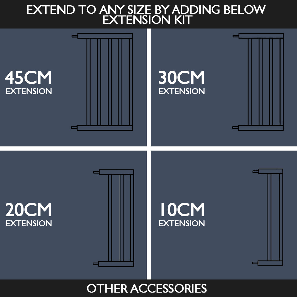 70-187cm Adjustable Wide Baby Kids Pet Safety Security Gate Stair Barrier Doors