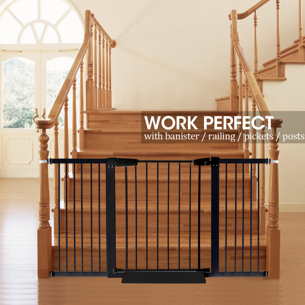70-187cm Adjustable Wide Baby Kids Pet Safety Security Gate Stair Barrier Doors