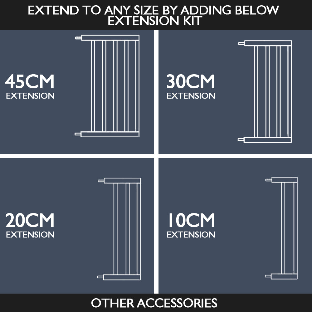 70-142cm Adjustable Wide Baby Kids Pet Safety Security Gate Stair Barrier Doors