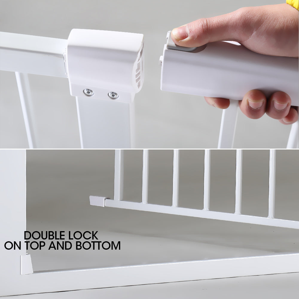 70-142cm Adjustable Wide Baby Kids Pet Safety Security Gate Stair Barrier Doors